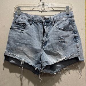 Pistola Light Blue Distressed Jean Shorts